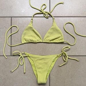 Citron Yellow/Green Textured Bikini Set